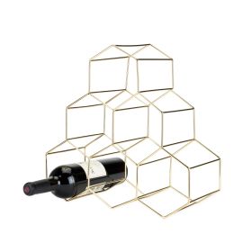 Belmont Geo 6-Bottle Counter Top Wine Rack in Gold Viski