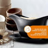 Bruntmor Ceramic Gravy Boat & Tray For Salad Dressings, Milk, Broth 11 Oz Black