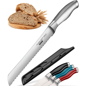 Orblue Serrated Bread Knife, Stainless Steel Bread Cutter (8-inch Blade with 5-inch Handle)