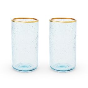 Aqua Bubble Glass Tumbler Set by Twine