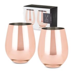 Copper Stemless Wine Glasses by Viski