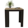 Tanna Kitchen Counter Dining Table ,Two Legs, Three Side Shelves -Black / Pine