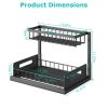 2 Tier Under Sink Organizers Pull Out Under Cabinet Basket Storage Shelf Sliding Drawer for Kitchen Bathroom