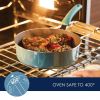 Cook + Create Aluminum Nonstick Saute Pan with Lid 3qt Agave Blue