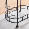 Black, Iron Frame(Baking Paint), Mobile glass dining cart easy to clean