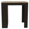 Tanna Kitchen Counter Dining Table ,Two Legs, Three Side Shelves -Black / Pine