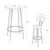 Bar table, equipped with 2 bar stools , with backrest and partition