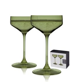 Reserve Nouveau Crystal Coupes in Sage Viski