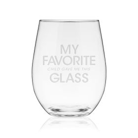 My Favorite Child & Glass Stemless Wine Glass