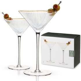 Meridian Crystal Martini Glasses Viski