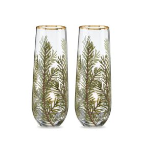 Woodland Stemless Champagne Flute Set by Twine