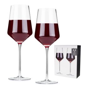 Raye Crystal Angled Bordeaux Glasses Viski