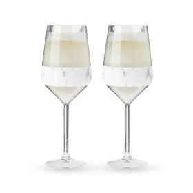 Wine FREEZE Stemmed in Marble (set of 2)  by HOST