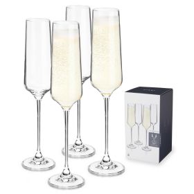 Reserve Inez Crystal Flute Glasses By Viski (set of 4)