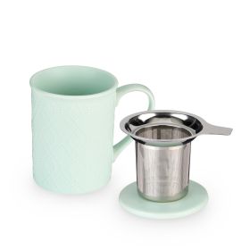 Annette Souk Mint Ceramic Tea Mug & Infuser by Pinky Up