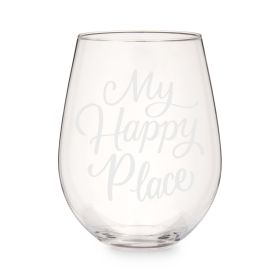 My Happy Place Stemless Wine Glass by Twine