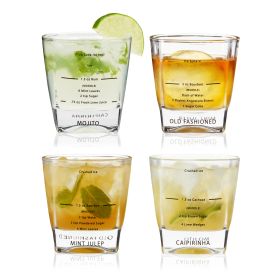 Recipe Rocks Glasses, Set of 4 by True