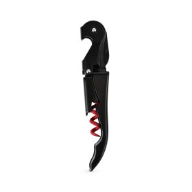 Truetap: Double-Hinged Corkscrew in Matte Black with Red Wo