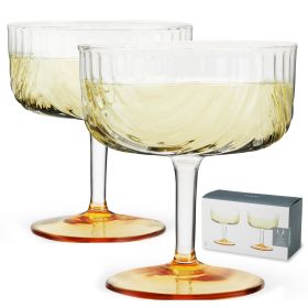 Deco Gatsby Crystal Coupe Glasses Viski