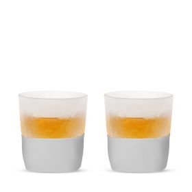 Glass FREEZE Whiskey Glass in Gray (set of two) by HOST