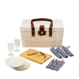 Tahoe Cream Picnic Basket for Four by Twine Living