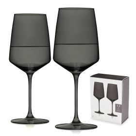 Reserve Nouveau Crystal Wine Glasses in Smoke Viski