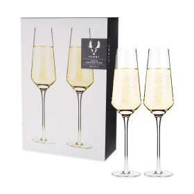 Raye Crystal Angled Champagne Flutes Viski