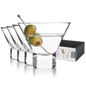 Raye Heavy Base Crystal Stemless Martini Glasses Viski