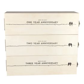 Newlywed's Anniversary Wooden Wine Box by Twine