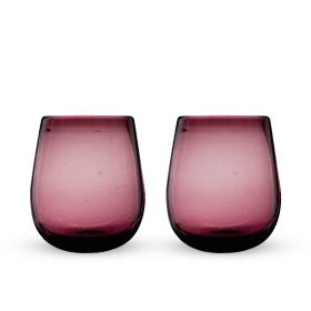 Rosado Recycled Stemless Wine Glass Set by Twine Living