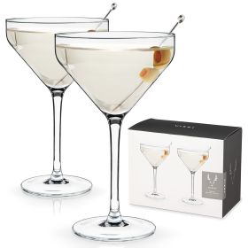 Raye Angled Crystal Martini Glasses Viski