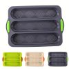 1pc; Silicone Baguette Pan; French Bread Baking Pan; Perforated 3 Loaves Baguettes Bakery Tray; Baking Tools; Kitchen Gadgets; Home Kitchen Items