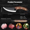 Viking Knife Japanese Professional Kitchen Knife, Hand Forged Meat Cleaver Knife With Finger Hole And Heart Hanging Hole